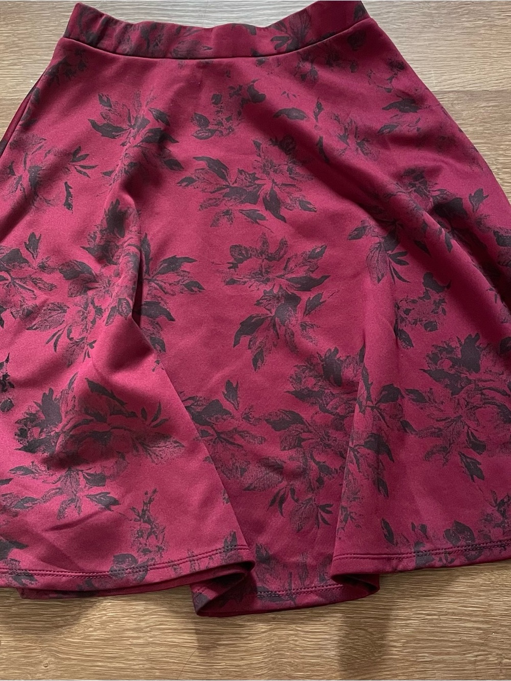 Faith and Joy Wine Red Floral Skirt